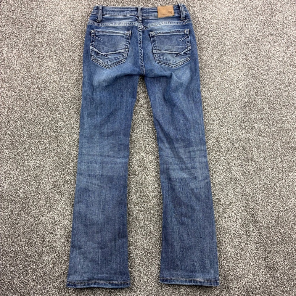 BKE Stella Boot Cut Jeans Women's 24x31 Blue Denim Low Rise Embroidered Pocket - Picture 5 of 6